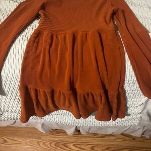 SHEIN Burnt Orange velvet dress